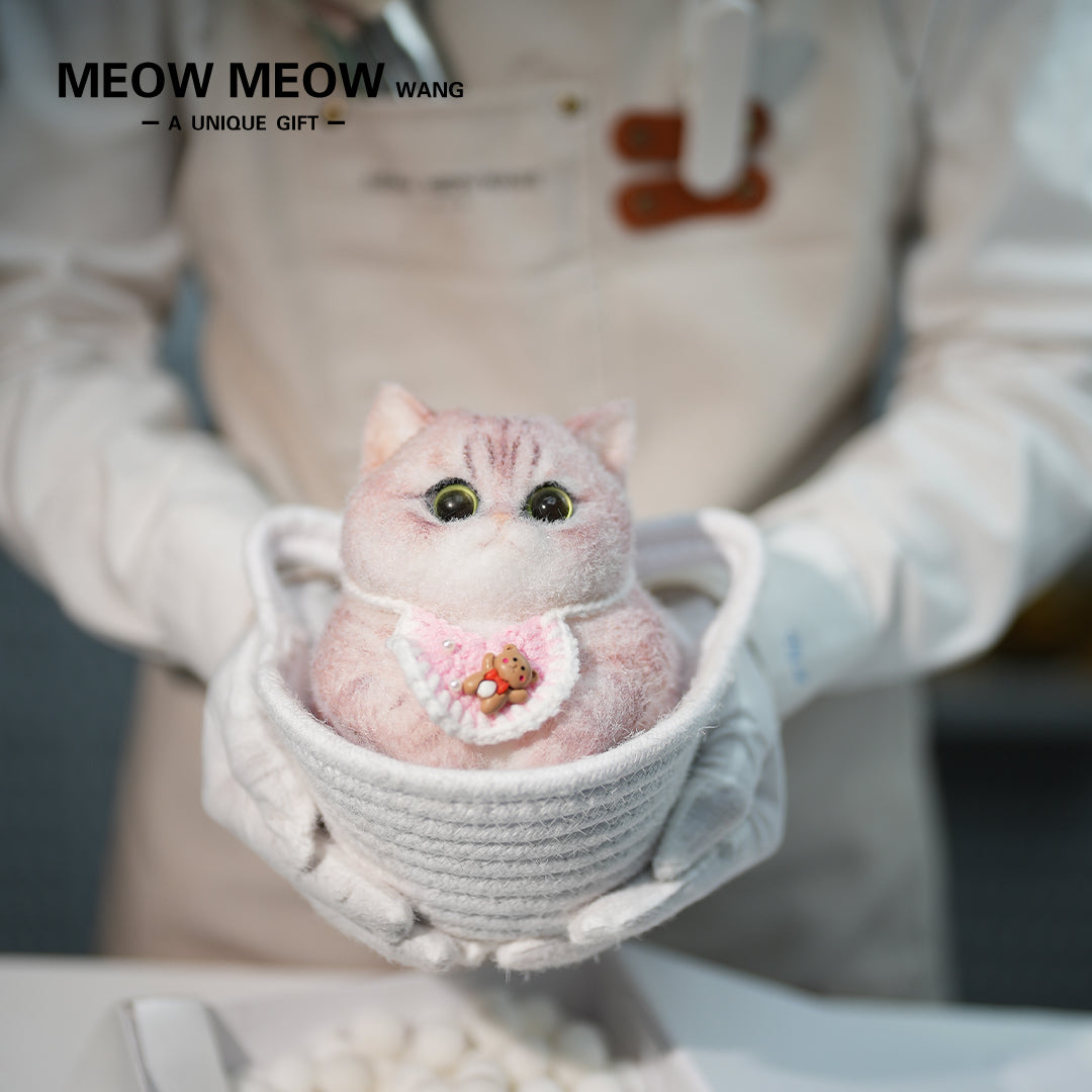 C24:A Pink Cat Wearing A Pink Bib