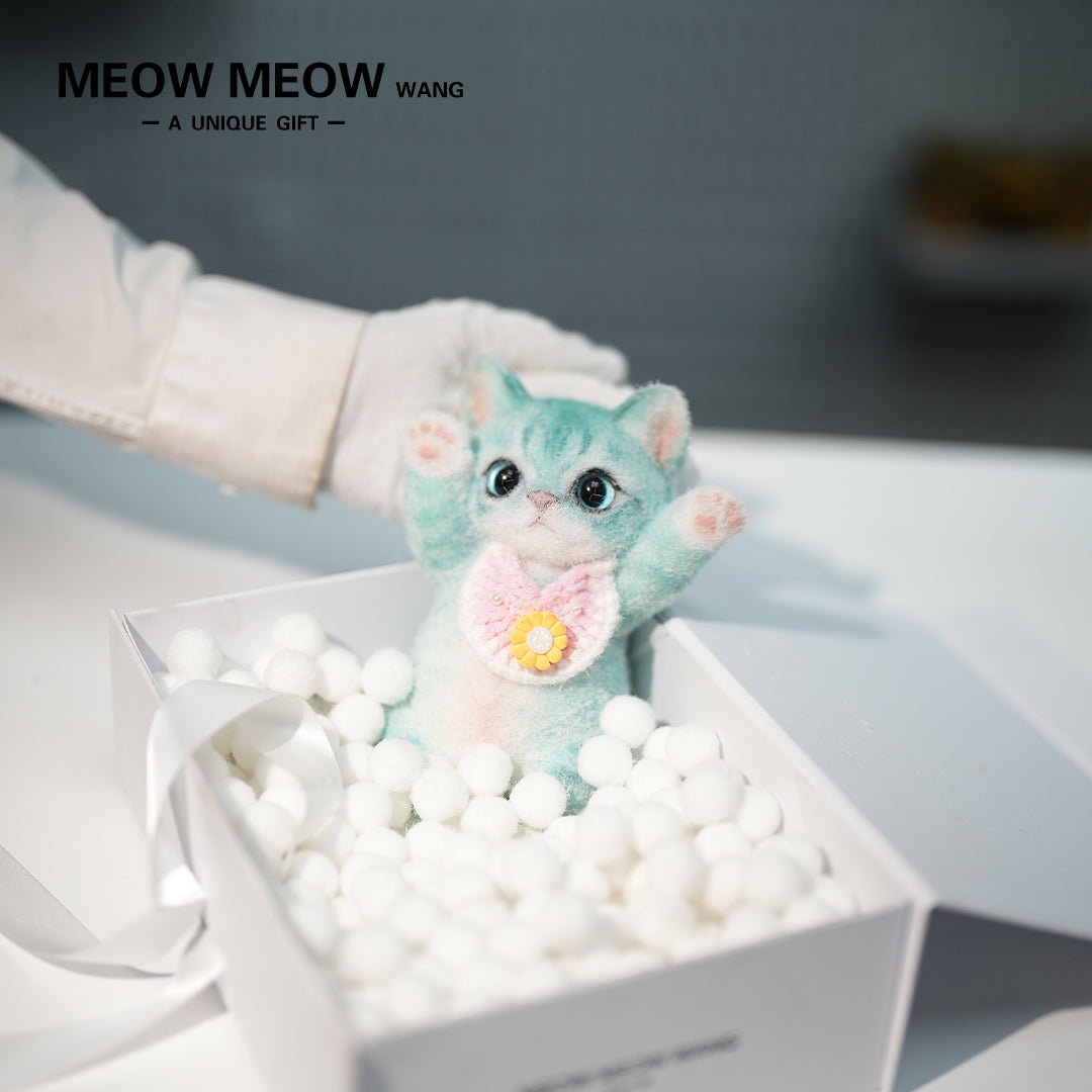 B15:A Mint Green Kitten With Pink Paws