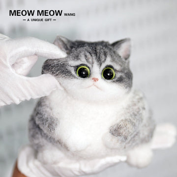 C17:Raccoon Cat With White Gloves And Green Eyes.