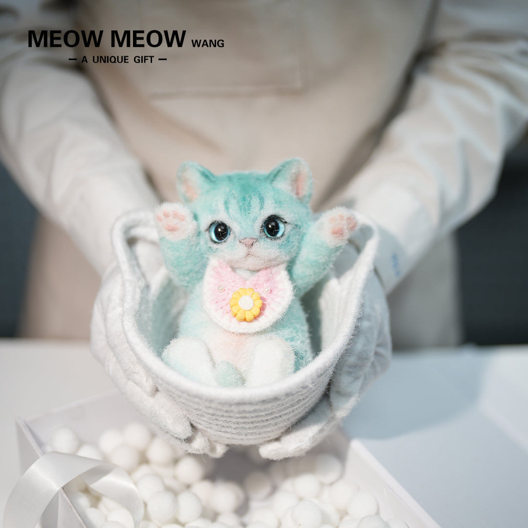 B15:A Mint Green Kitten With Pink Paws