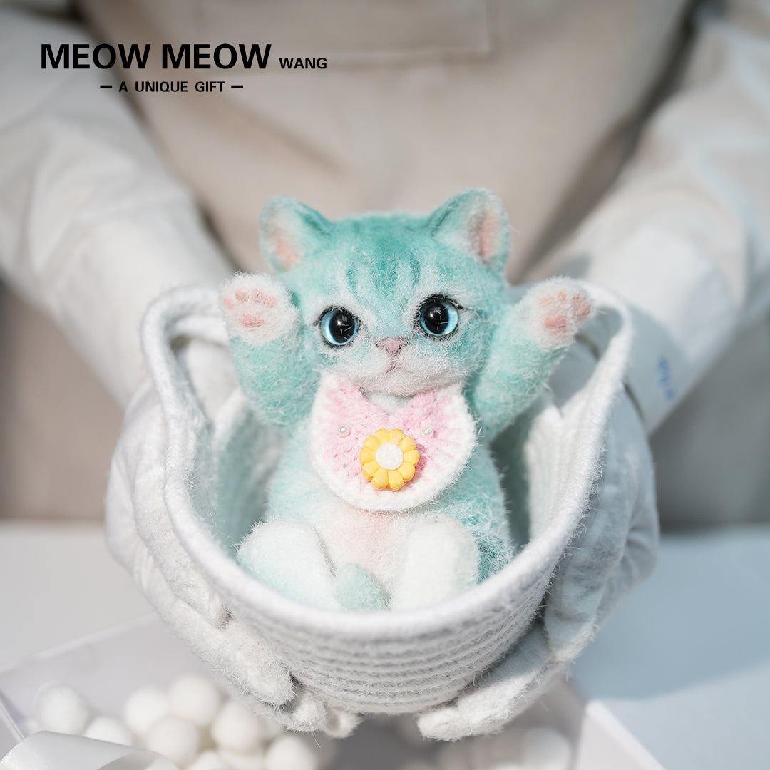 B15:A Mint Green Kitten With Pink Paws