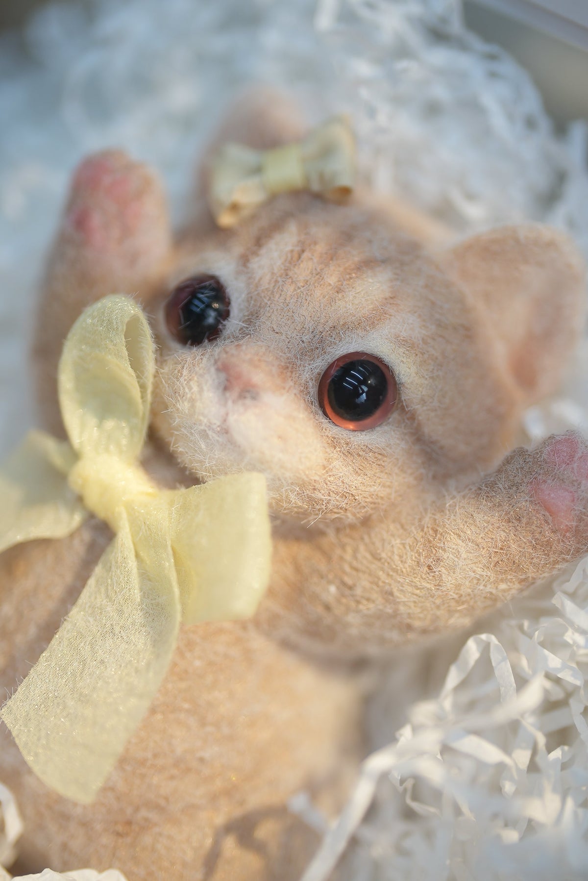 A11: Lovely Ginger Squishy Cat with Yellow Bows