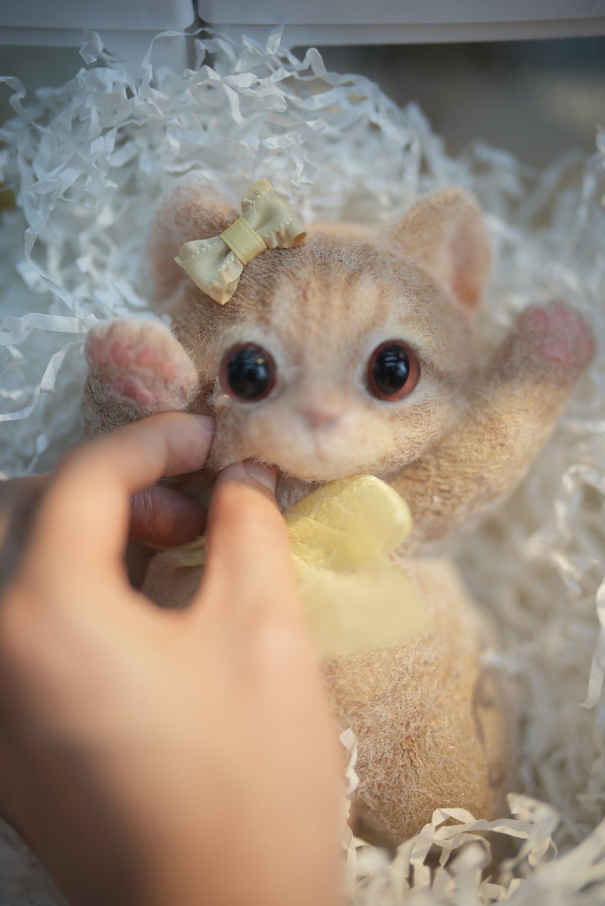 A11: Lovely Ginger Squishy Cat with Yellow Bows
