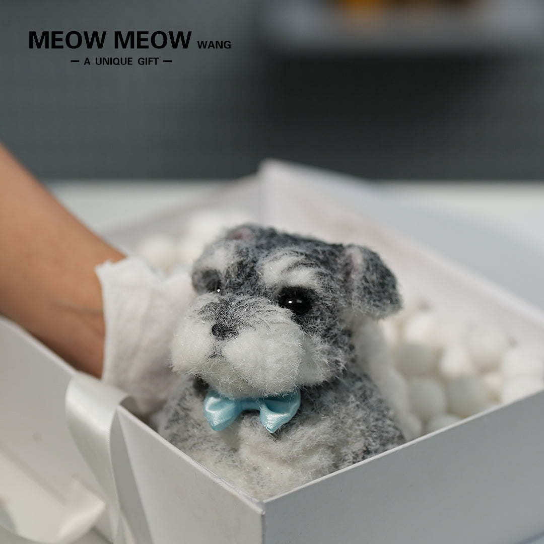 D02:Cute Squishy Schnauzer with A Blue Bow