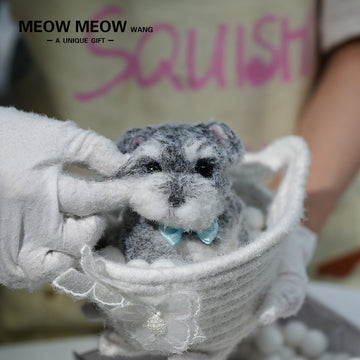 D02:Cute Squishy Schnauzer with A Blue Bow