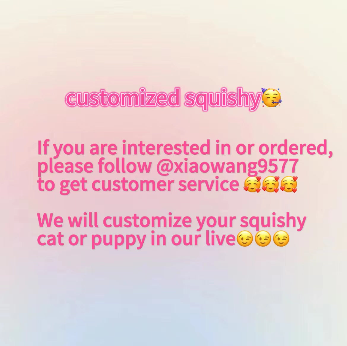 D001: Customized Cute Puppy Silicone Squishy Toy(All breeds of dogs can be customized)——'chat' icon on the left bottom photos to us